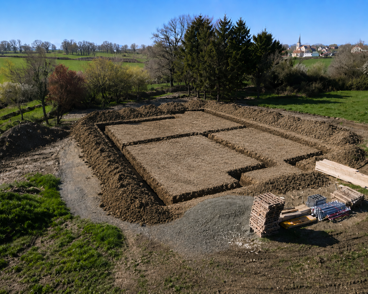 Maçon Allier - fouilles réalisées pour les fondations